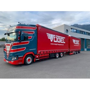 83616 - Scania Next Gen S-serie Highline autotreno biga Vogel Transporte /1:50 TEKNO
