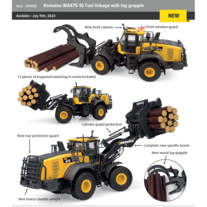UH8165 Komatsu WA475-10 wheel loader log-grapple /1:50 Universal Hobbies